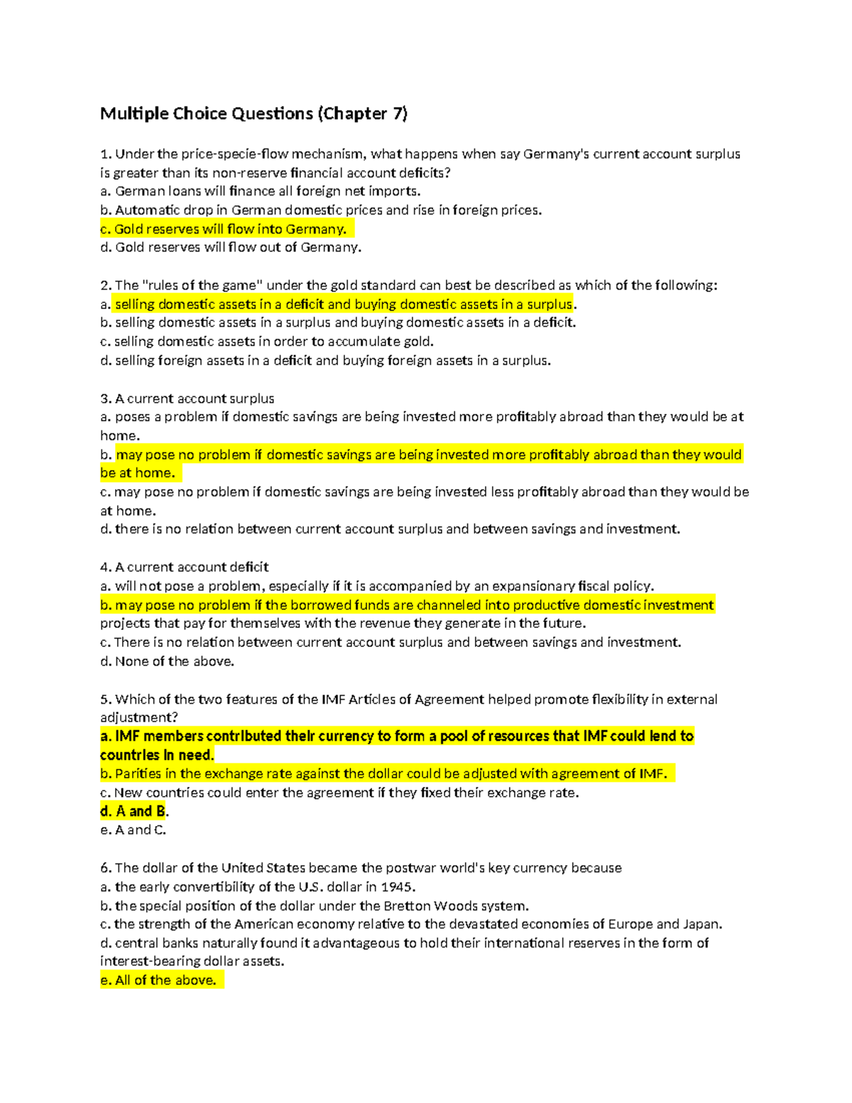 Chapter 7 MCQs - Economic Theory and Policy (TMĐT) - Studocu