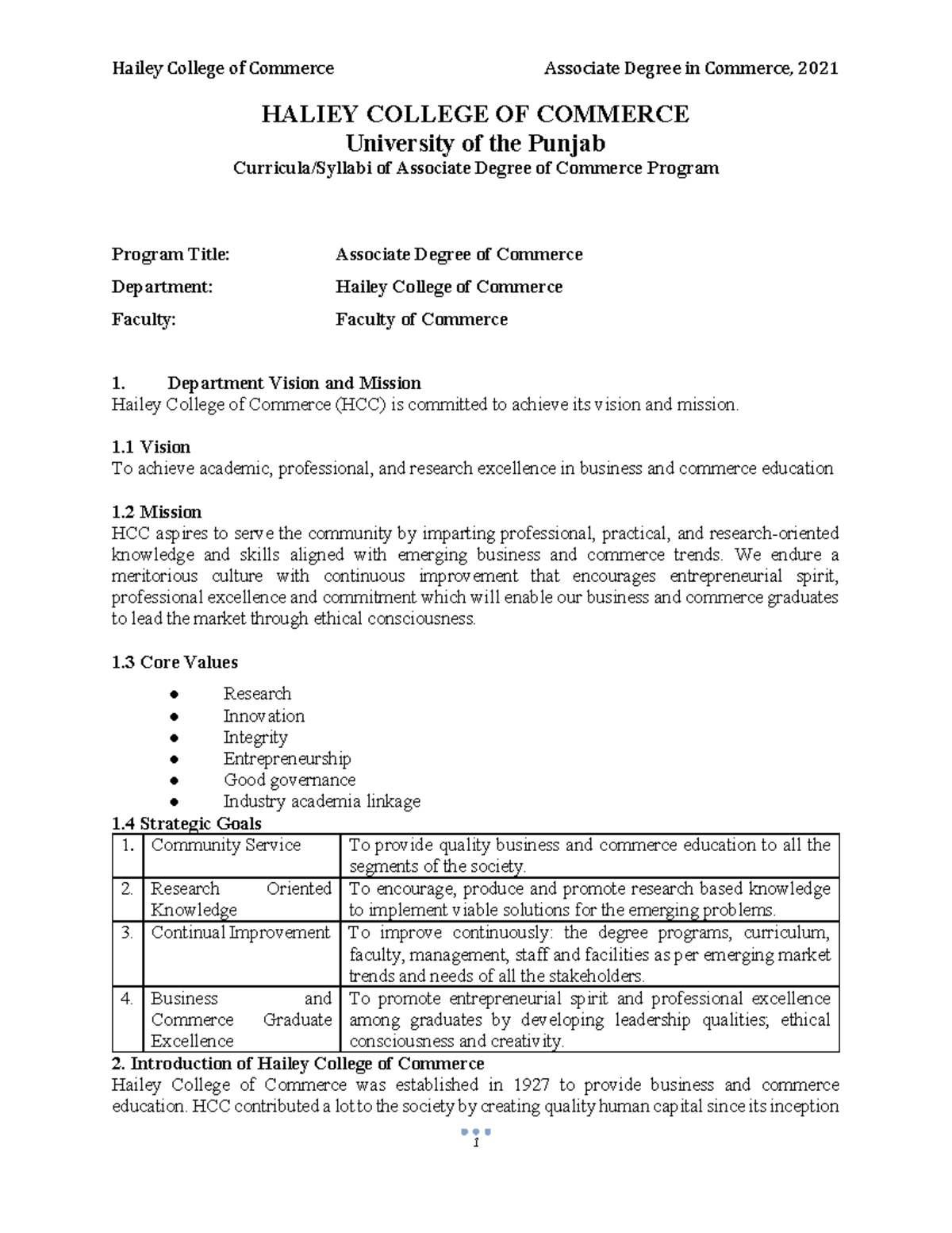Course Outline: Associate Degree of Commerce (ADC) Program 2021 - Studocu