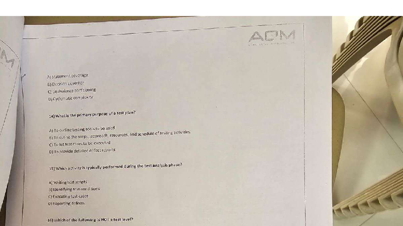AQM Questions: Test Coverage, Testing Types, and Techniques - Studocu