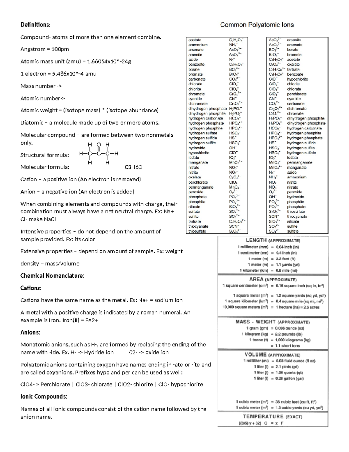 Chem 101 Study Guide: Key Concepts and Definitions - Studocu