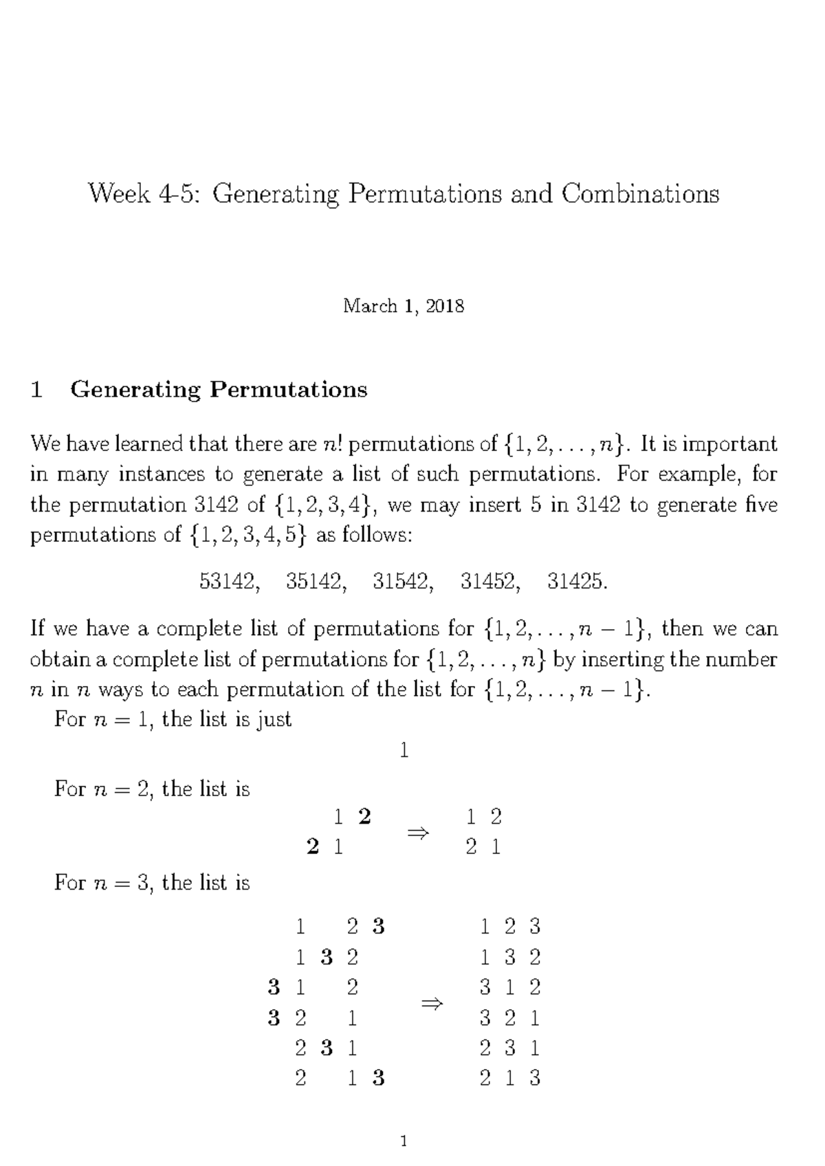 Generating Permutations and Inversions: A Comprehensive Overview - Studocu