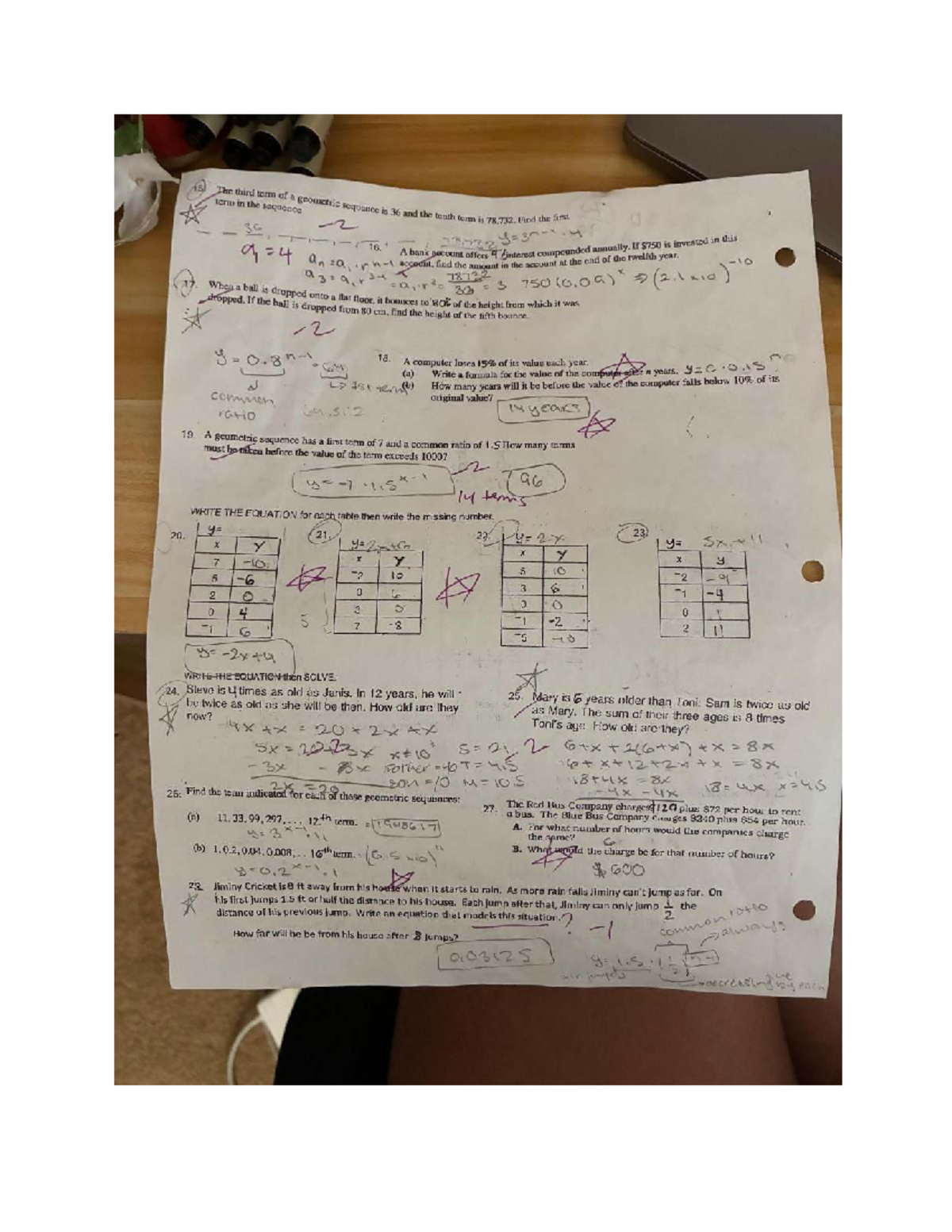 Math Notes and Concepts Overview for Course 15 Term Geometric Sequences ...
