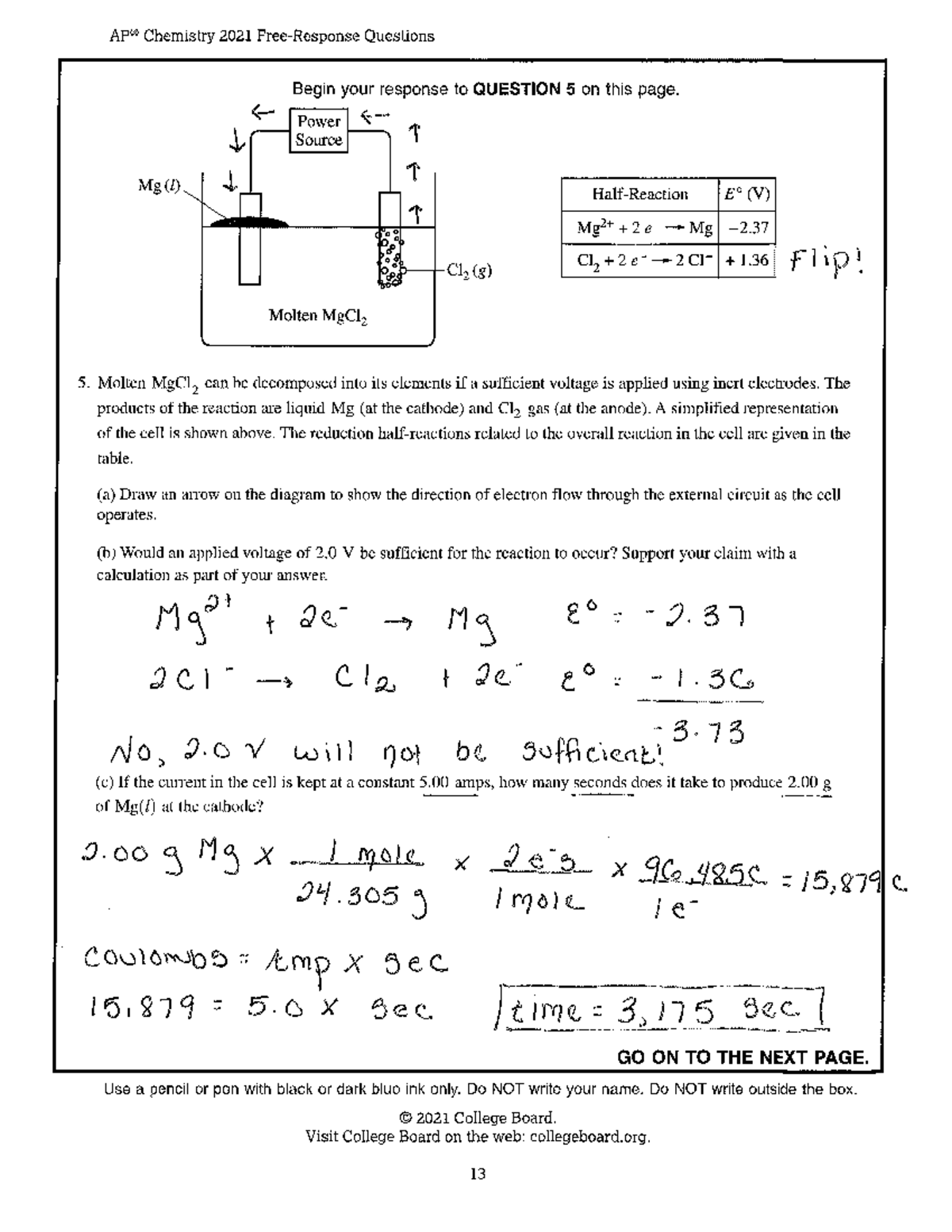 FRQ 5-7 AP Chemistry Practice: Free Response Questions 2021 - Studocu