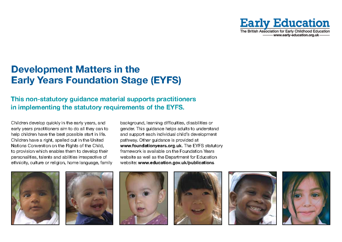 EYFS Development Matters: Supporting Early Years Development - Studocu