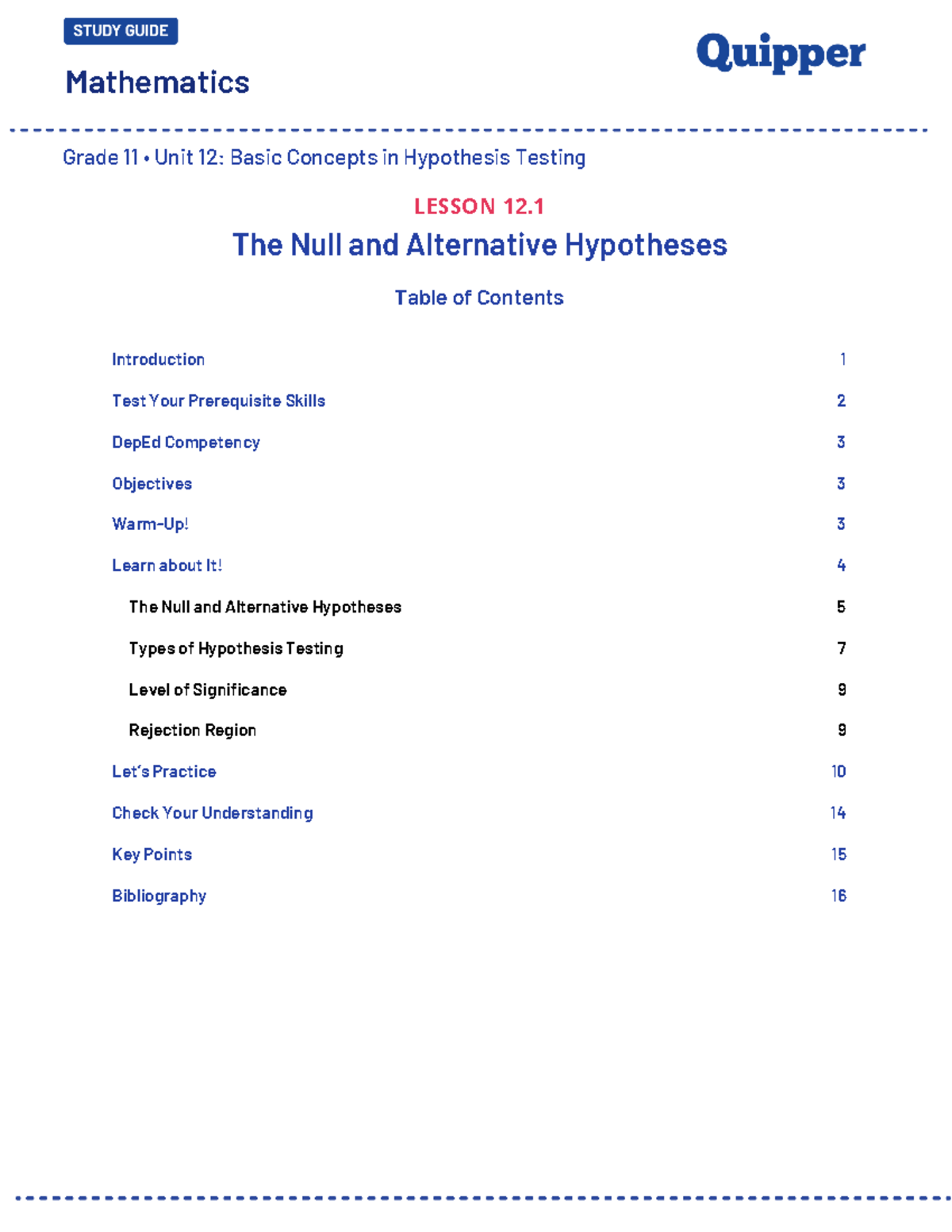 ME SP 11 Q4 1201 SG - none - Grade 11 • Unit 12: Basic Concepts in ...