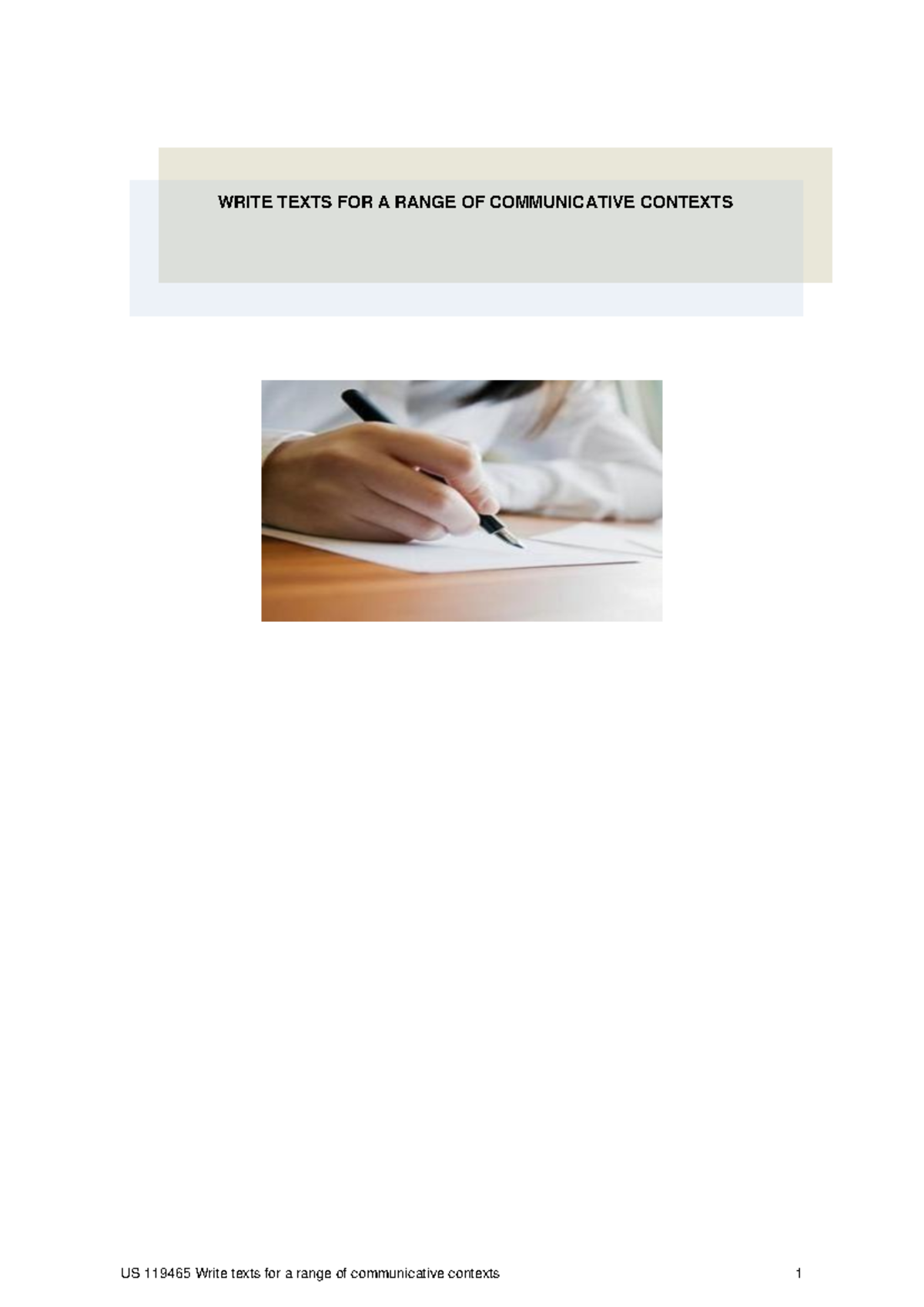 Communicative Text Writing Guide for NQF Level 3 Competence - Studocu