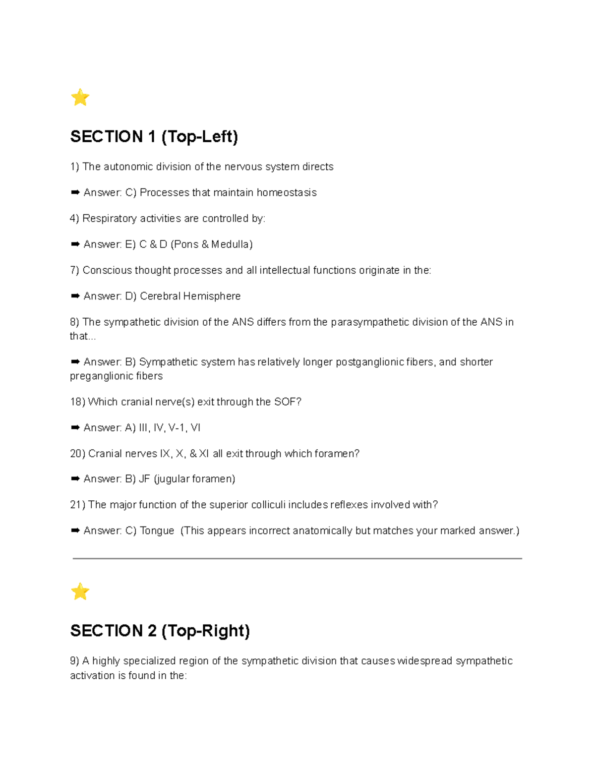 ANAT 101 Final Exam Study Guide - Studocu
