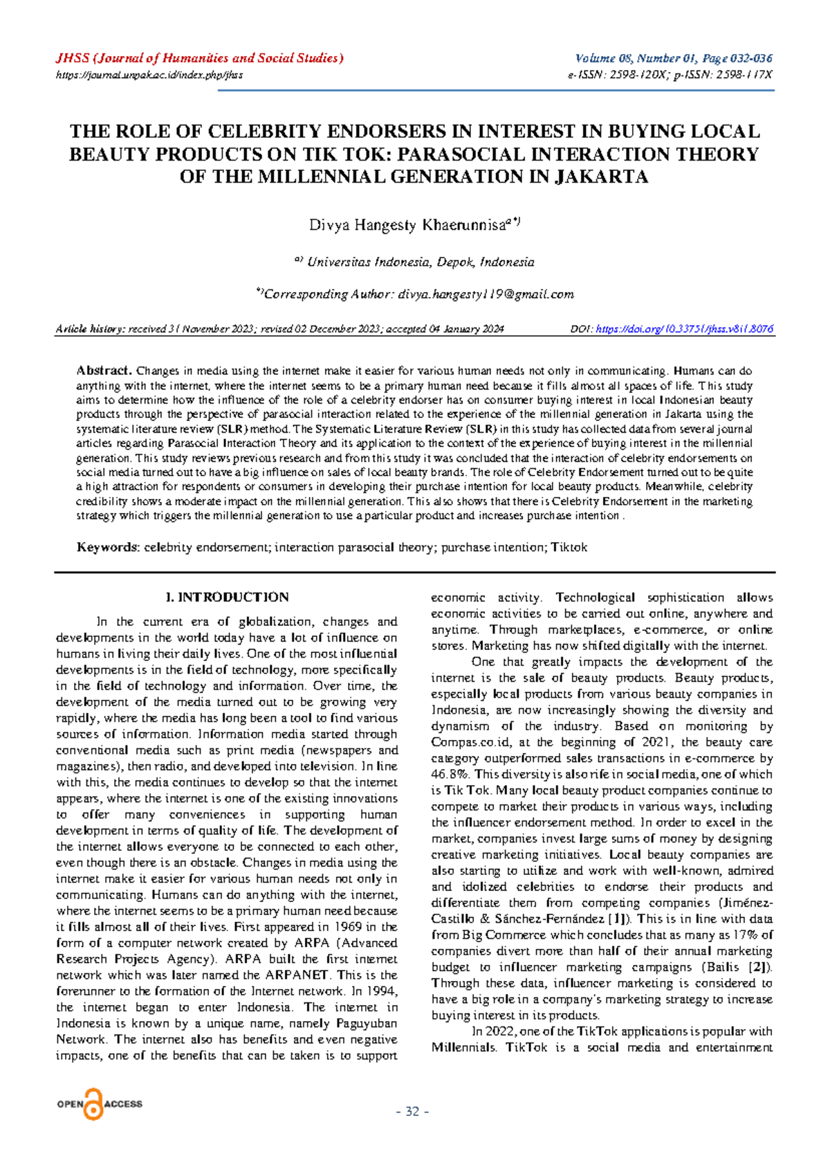 8076 24584 1 PB - bbbb - journal.unpak.ac/index.php/jhss e-ISSN: 2598 ...