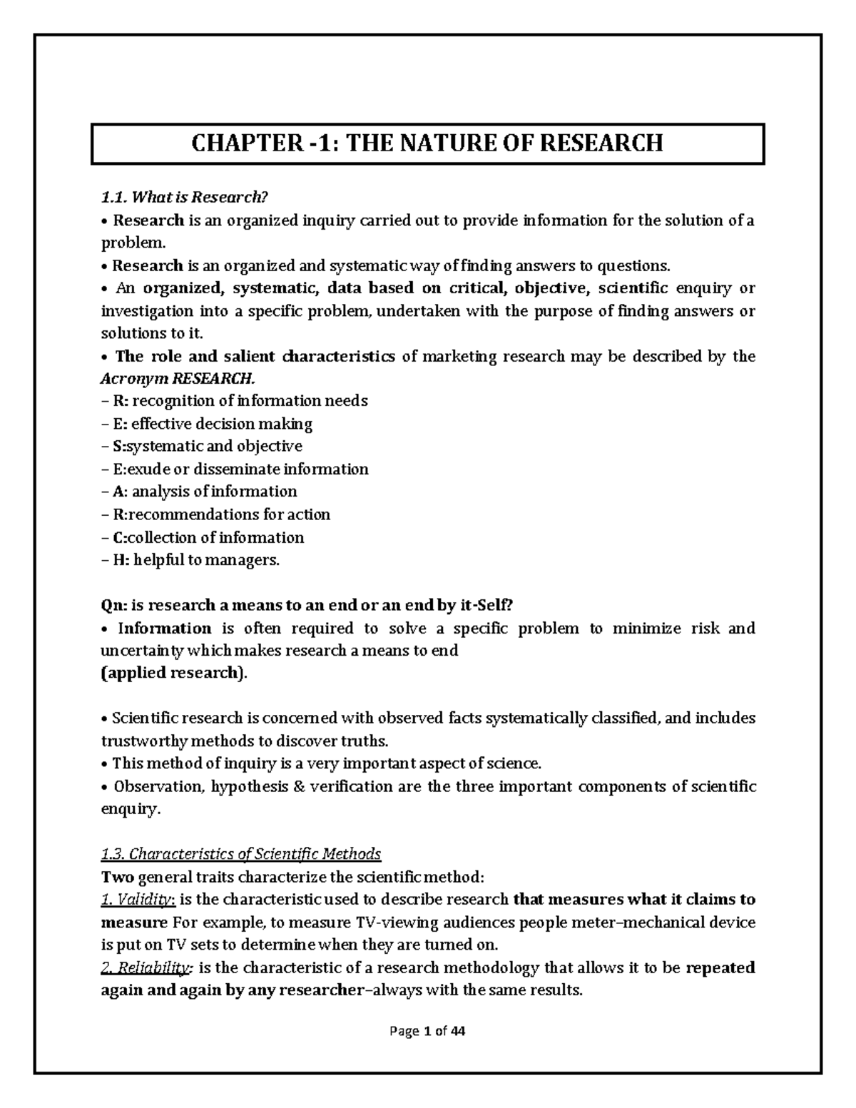 RESEARCH METHODS: UNDERSTANDING THE NATURE OF RESEARCH - Studocu