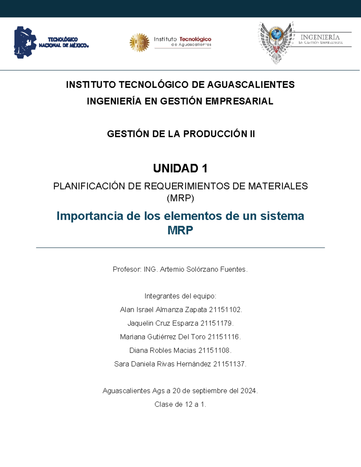 Almanza Alan Act 3.1 Importancia MRP - INSTITUTO TECNOLÓGICO DE ...