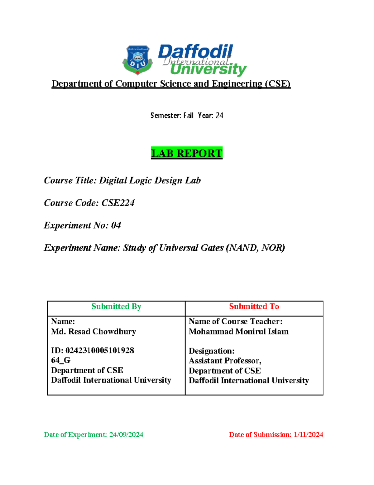 Lab-04resad - New course - Department of Computer Science and ...