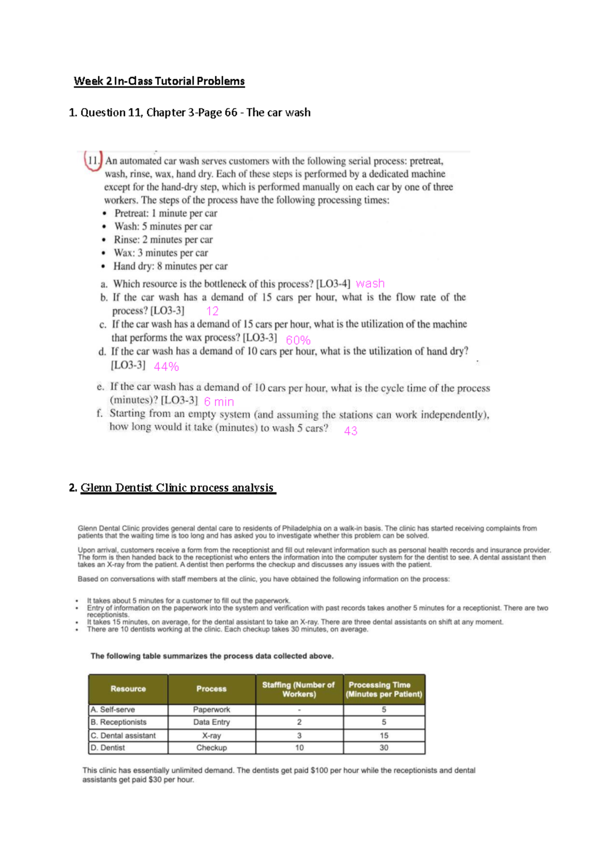 Week 2 In-Class Tutorial: Process Analysis of Cookie Production - Studocu