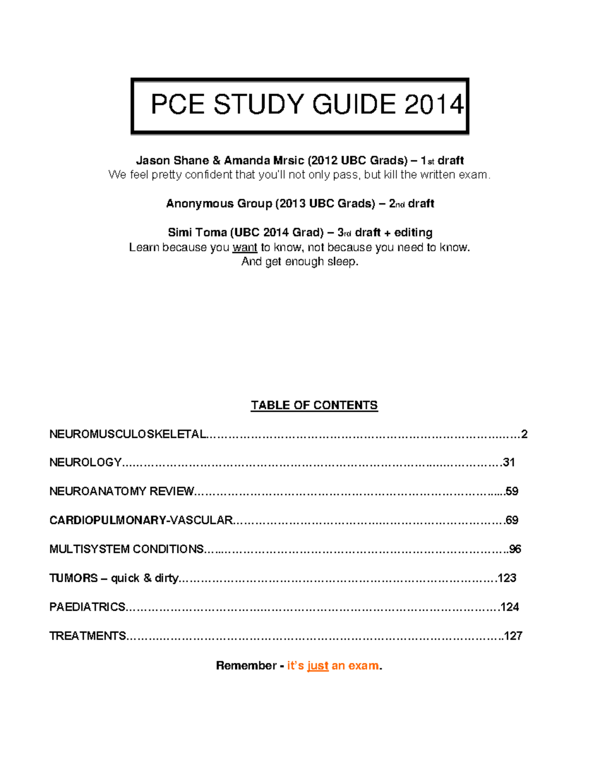 Modified PCE Study Guide 2014 - Comprehensive Exam Prep - Studocu