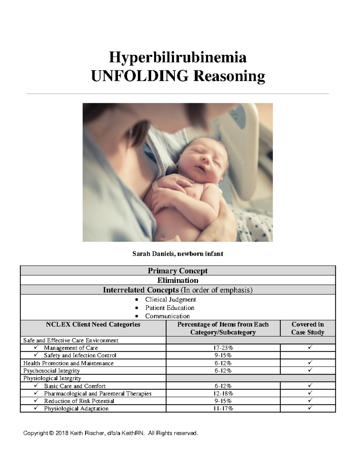 Case Study: NCLEX Analysis of Hyperbilirubinemia in a Preterm Infant ...