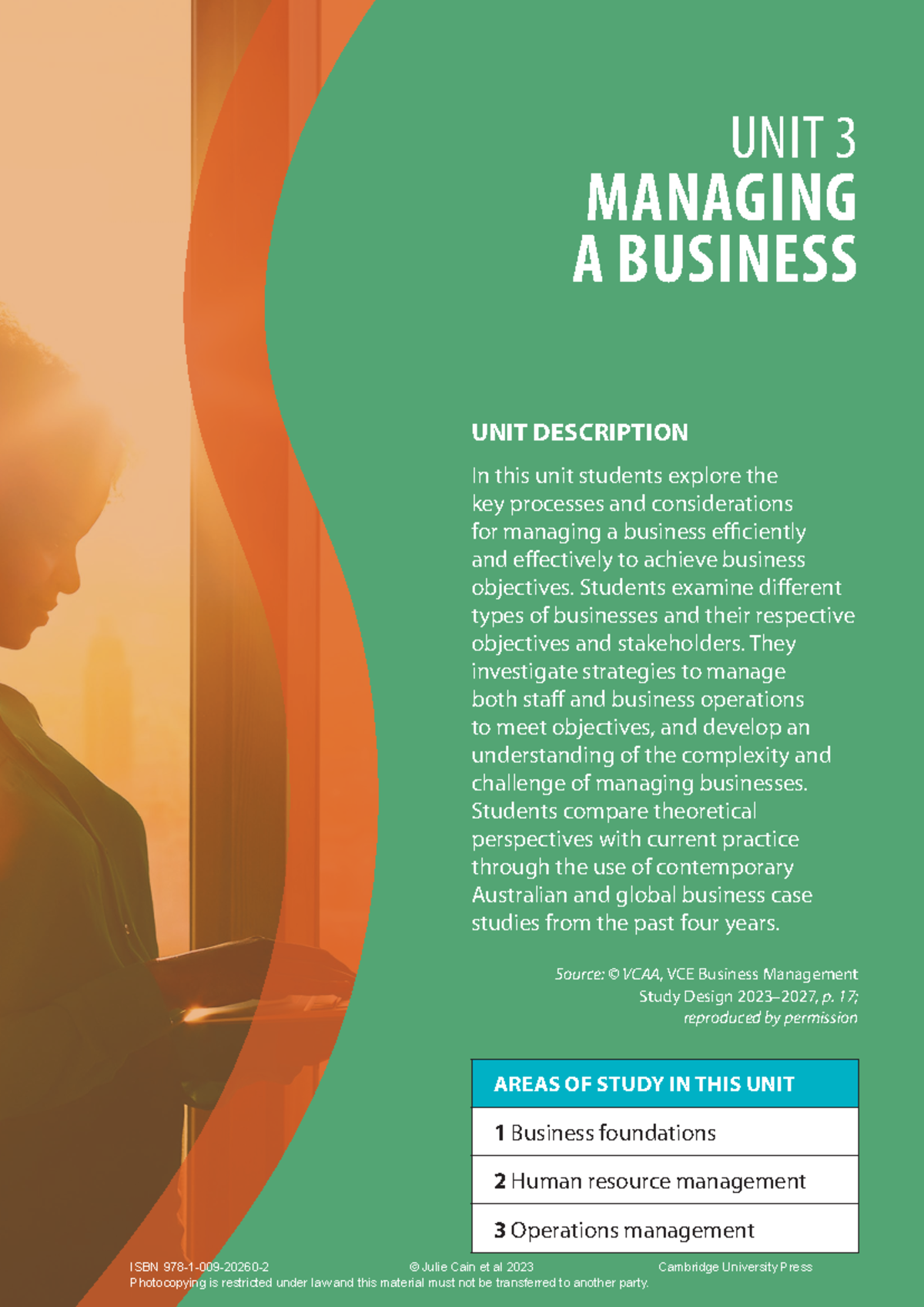 VCE Business Management Units 3:4 Cambridge text book Chapter 1 ...