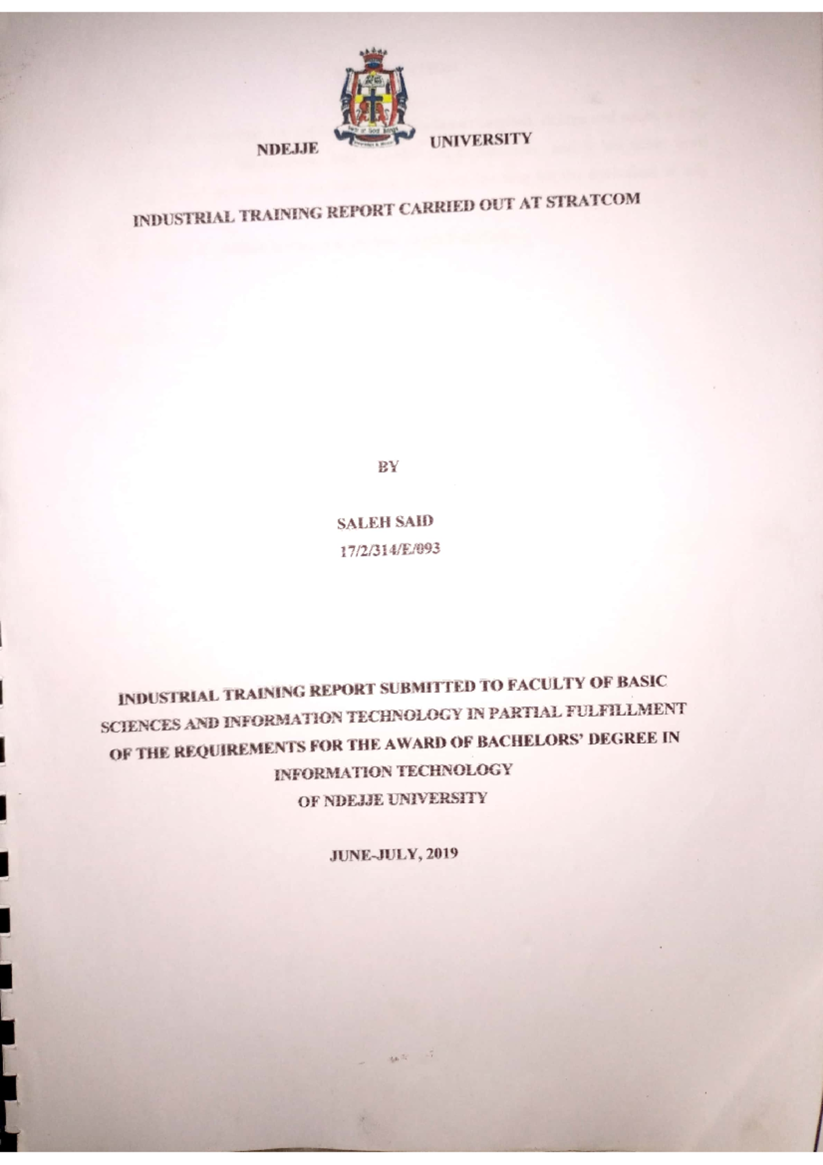 Ndejje University Report Summary and Findings - Studocu