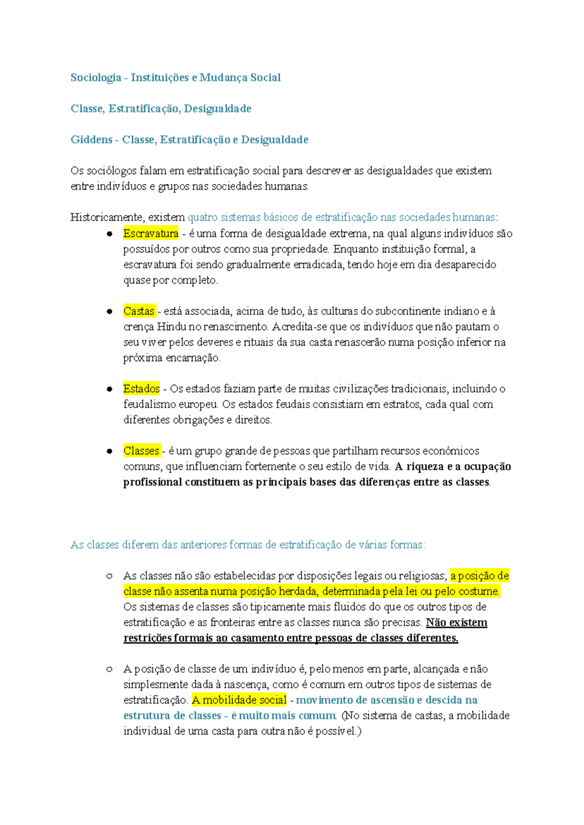 IMS - Resumos de Sociologia: Instituições e Mudança Social - Studocu
