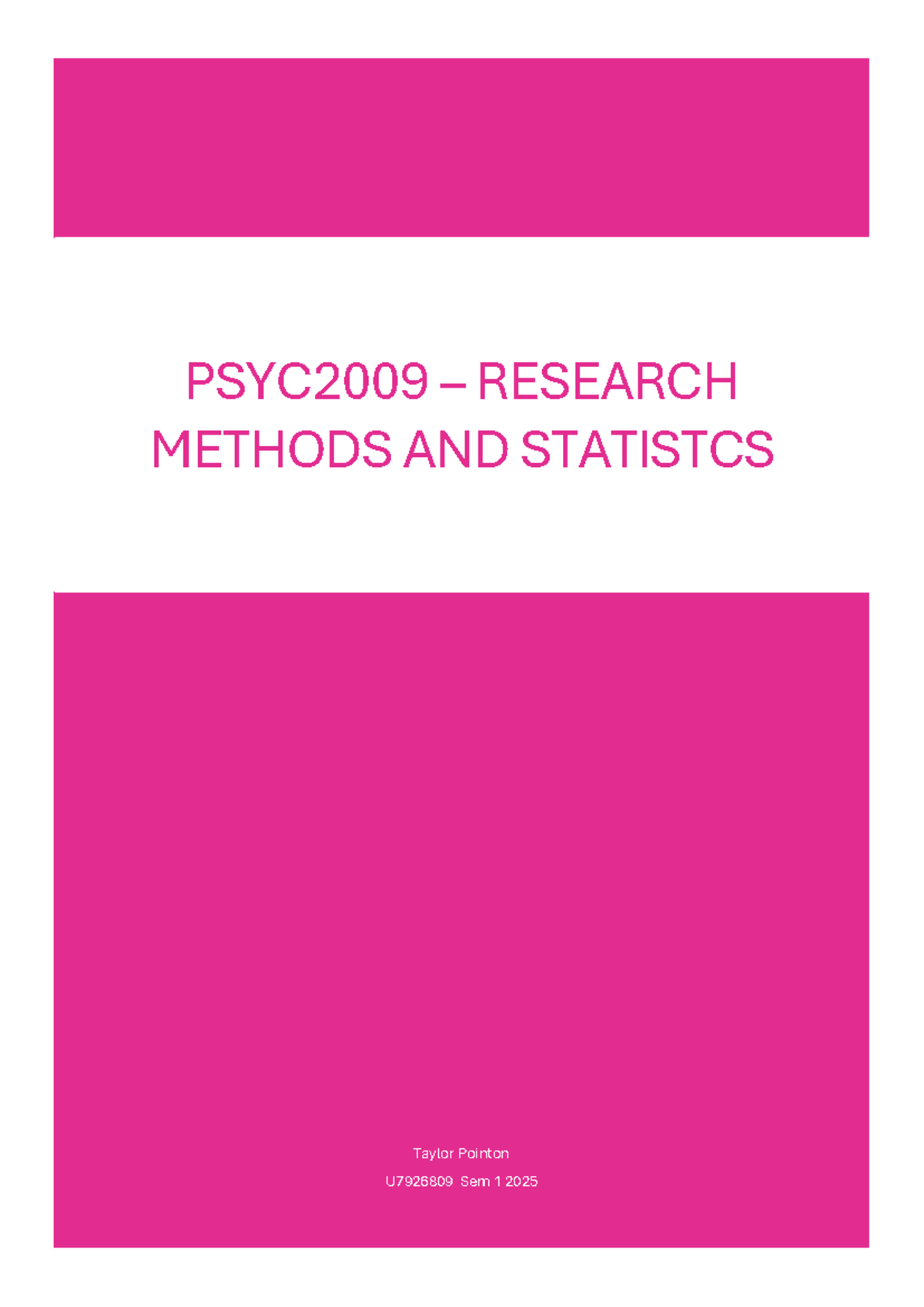 PSYC2009 - Lecture Notes on Research Methods & Survey Design - Studocu