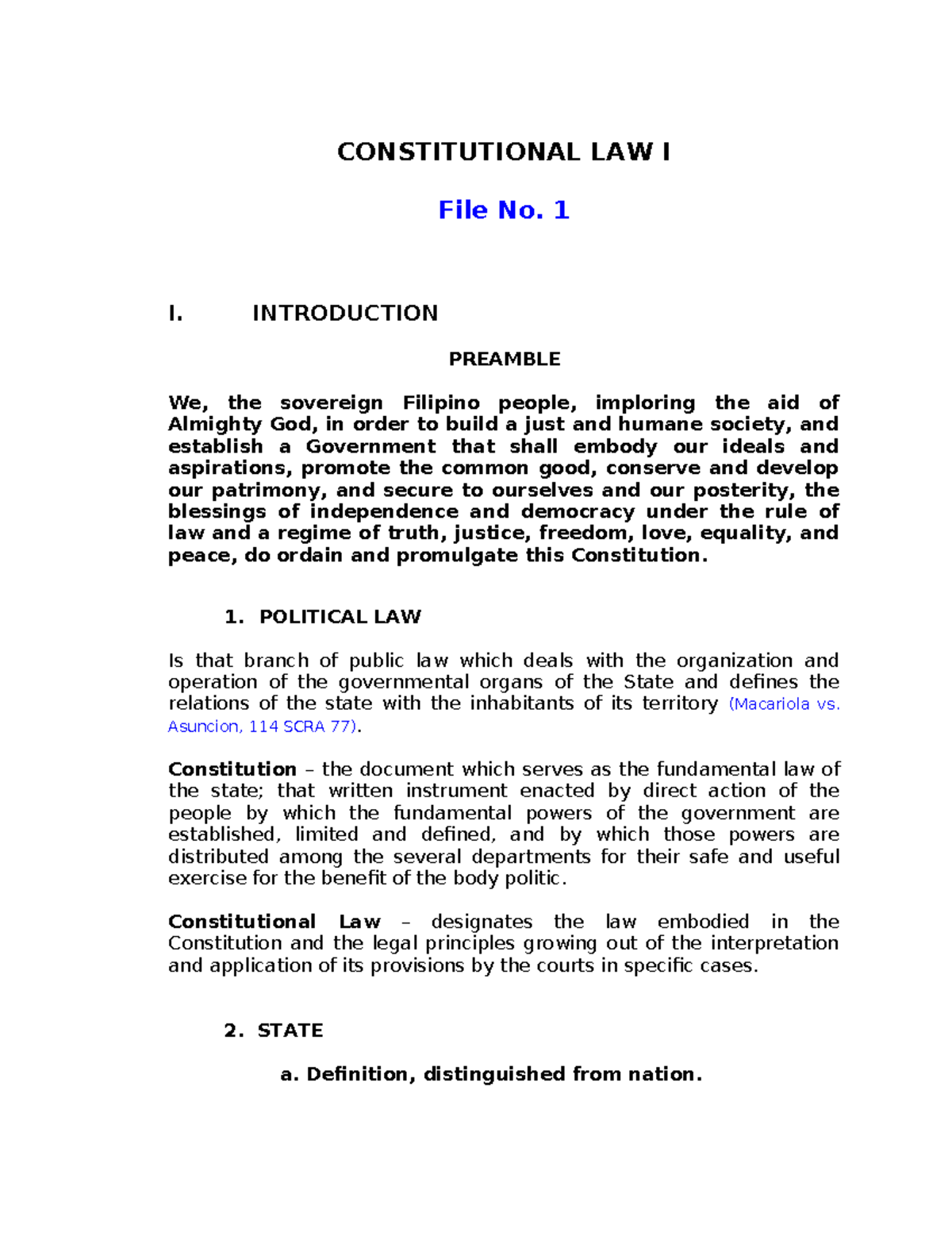 21492509 Constitutional Law I Overview and Key Principles - Studocu