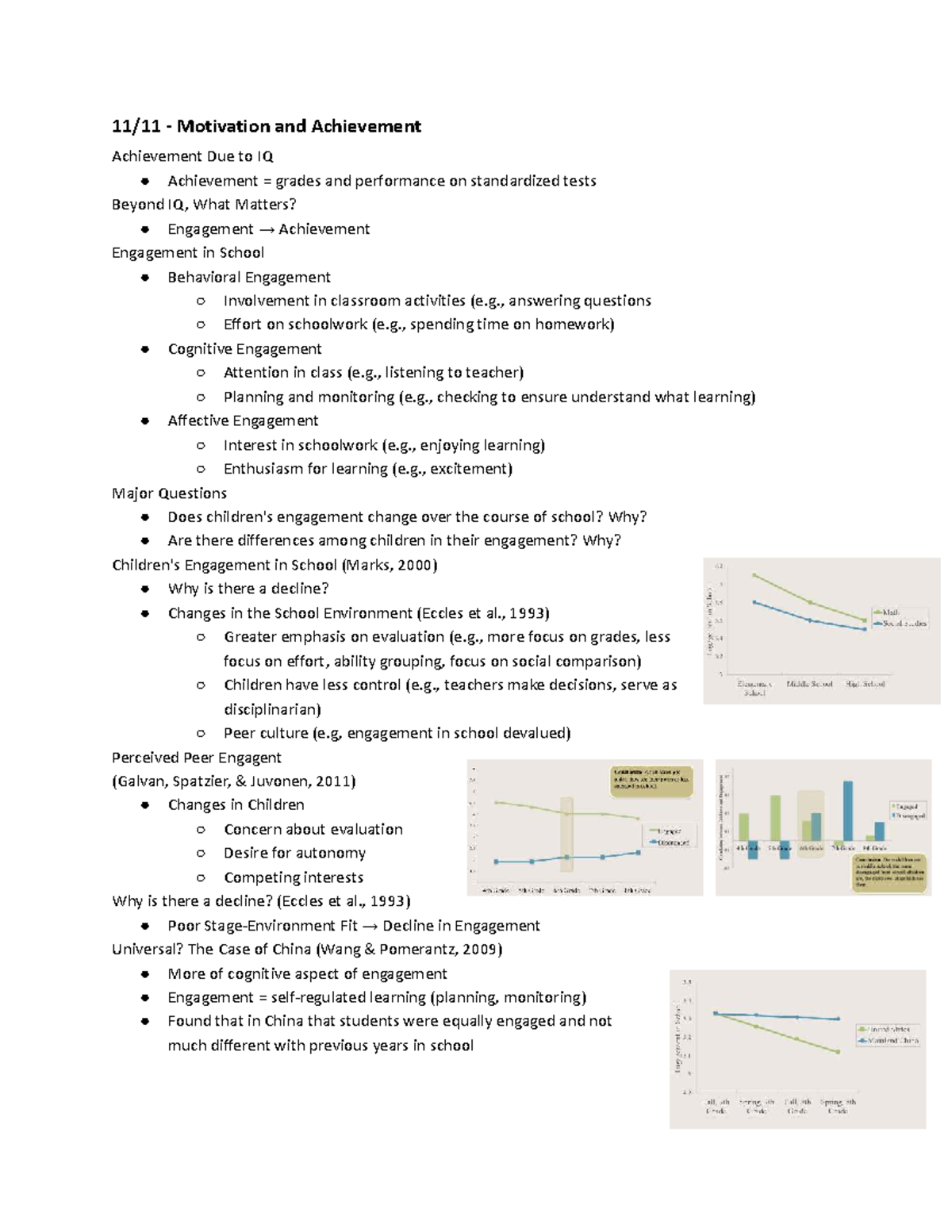 Lecture Notes: Motivation and Achievement in Education - Studocu