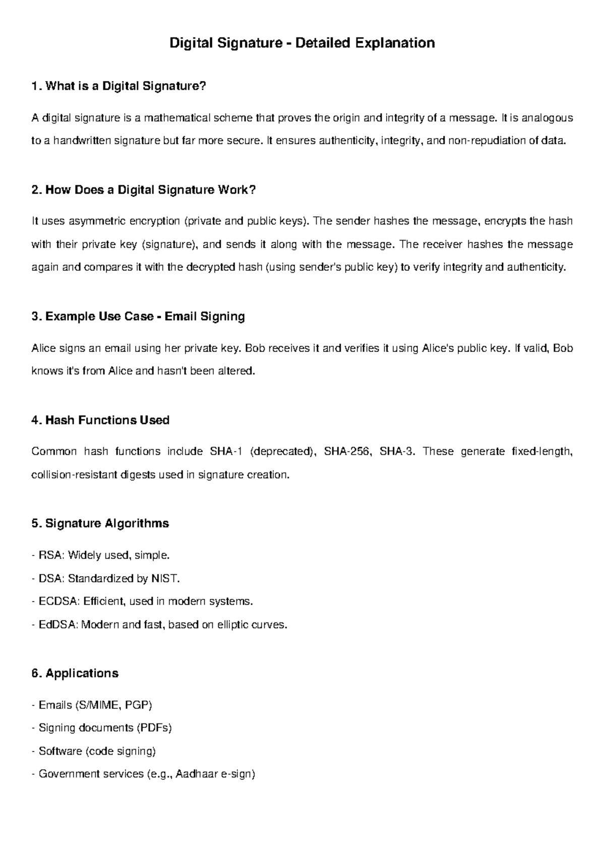 Digital Signature Overview: Concepts, Algorithms, and Applications ...