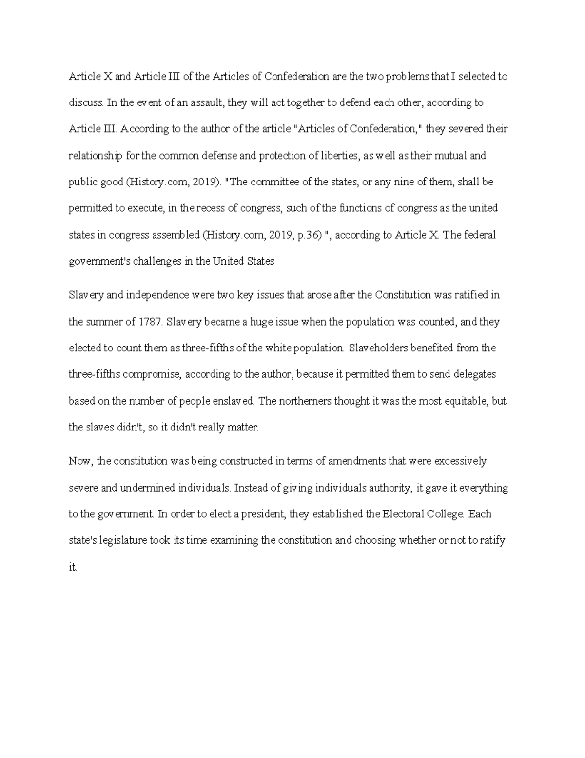 Confederation and Constitution: Key Issues and Articles Analysis - Studocu
