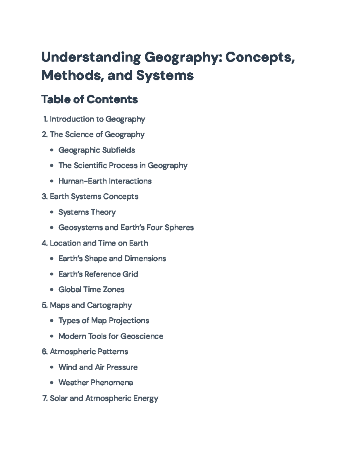 Geography 101: Concepts, Methods, and Earth Systems Principles ...