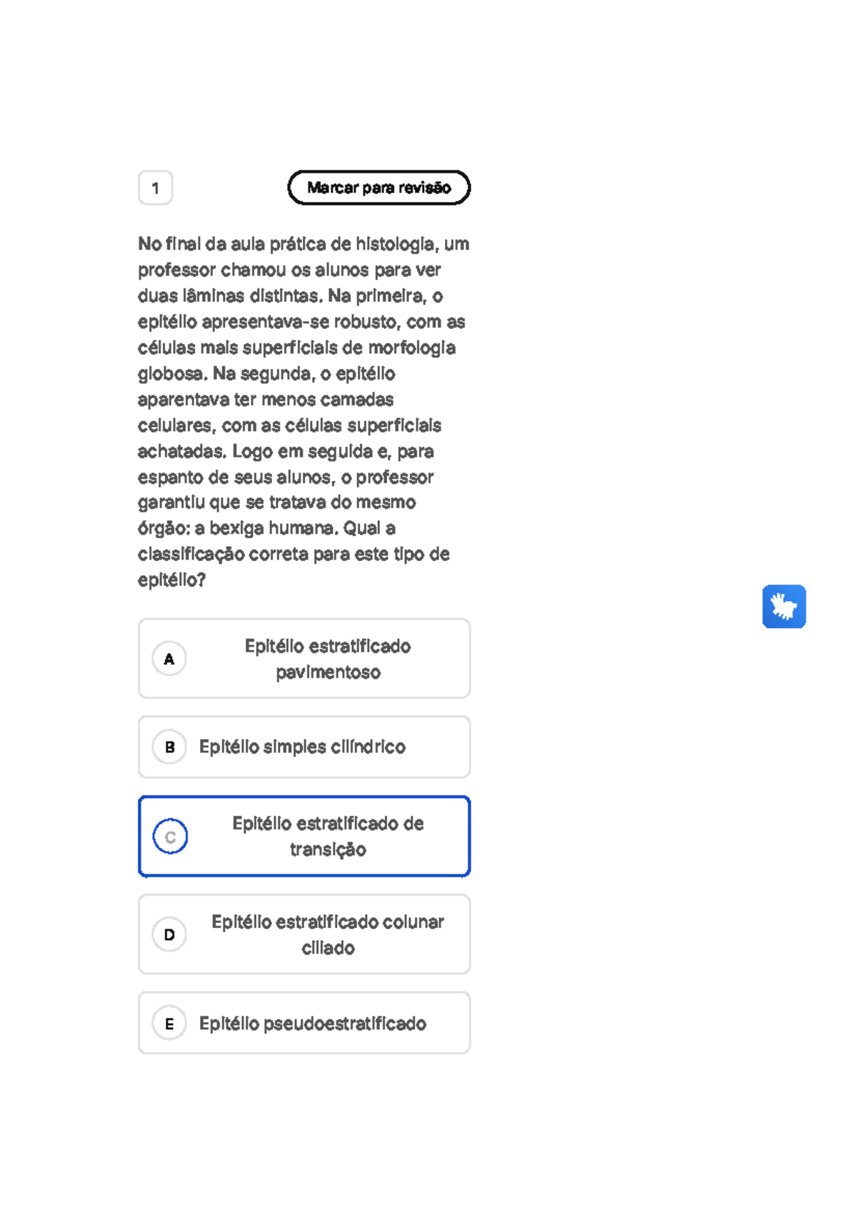 Simulado 2 Embriologia - A B C D E 1 Marcar para revisão No final da ...