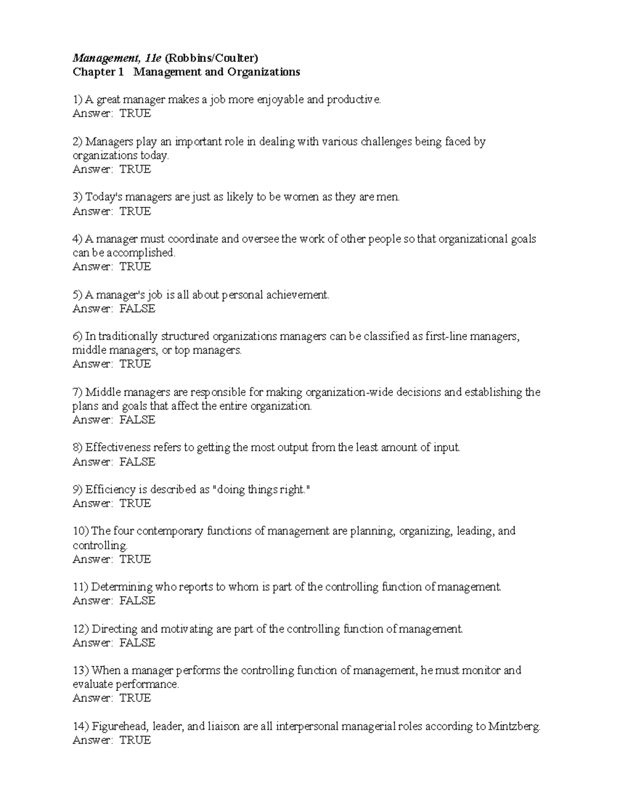 Chapter 1: Overview of Management Concepts - MANG11PRINT - 501 - Studocu