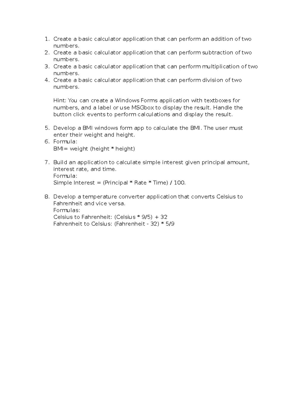 Tutorial Activities - Practice questions for Application Development ...