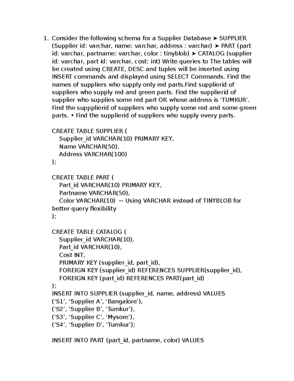 SQL Queries for University Database Management (CS101) - Studocu