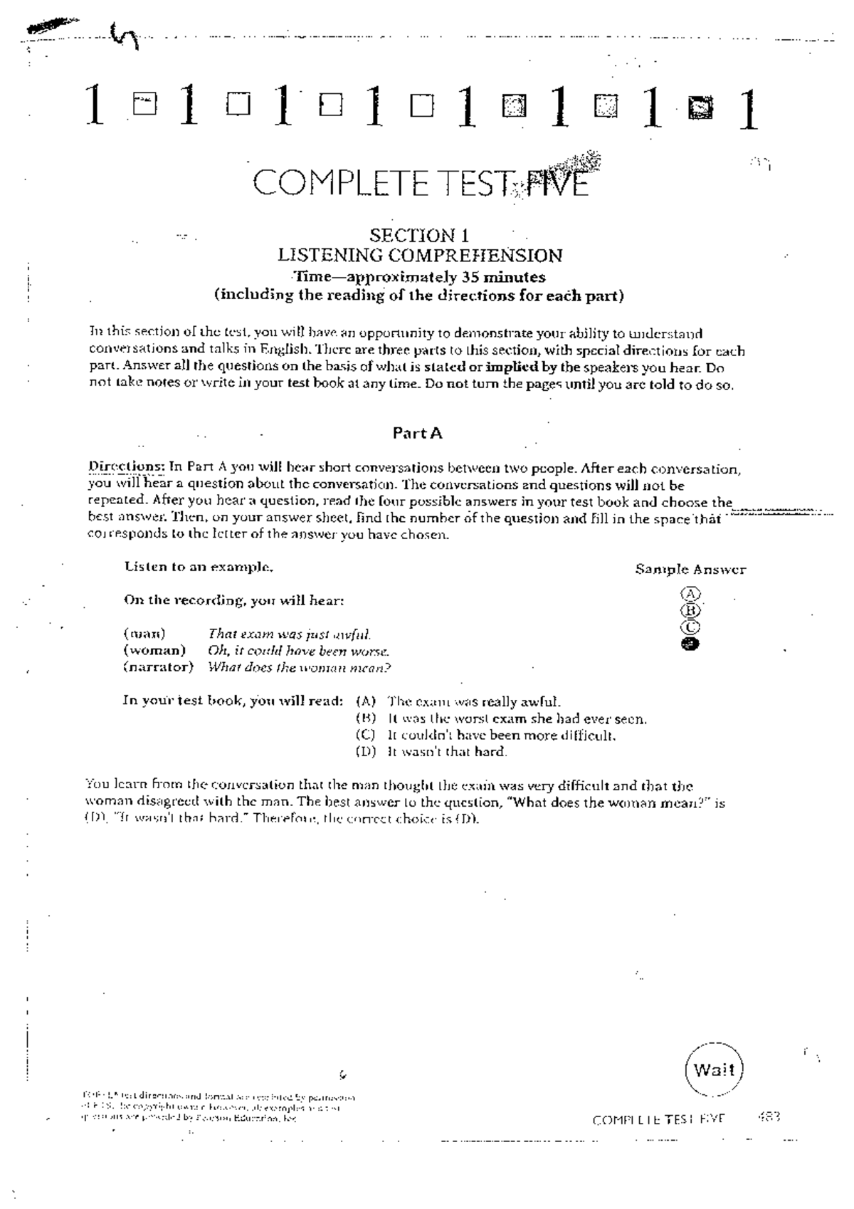 Complete Test 5 Listening & Structure Answers - Studocu