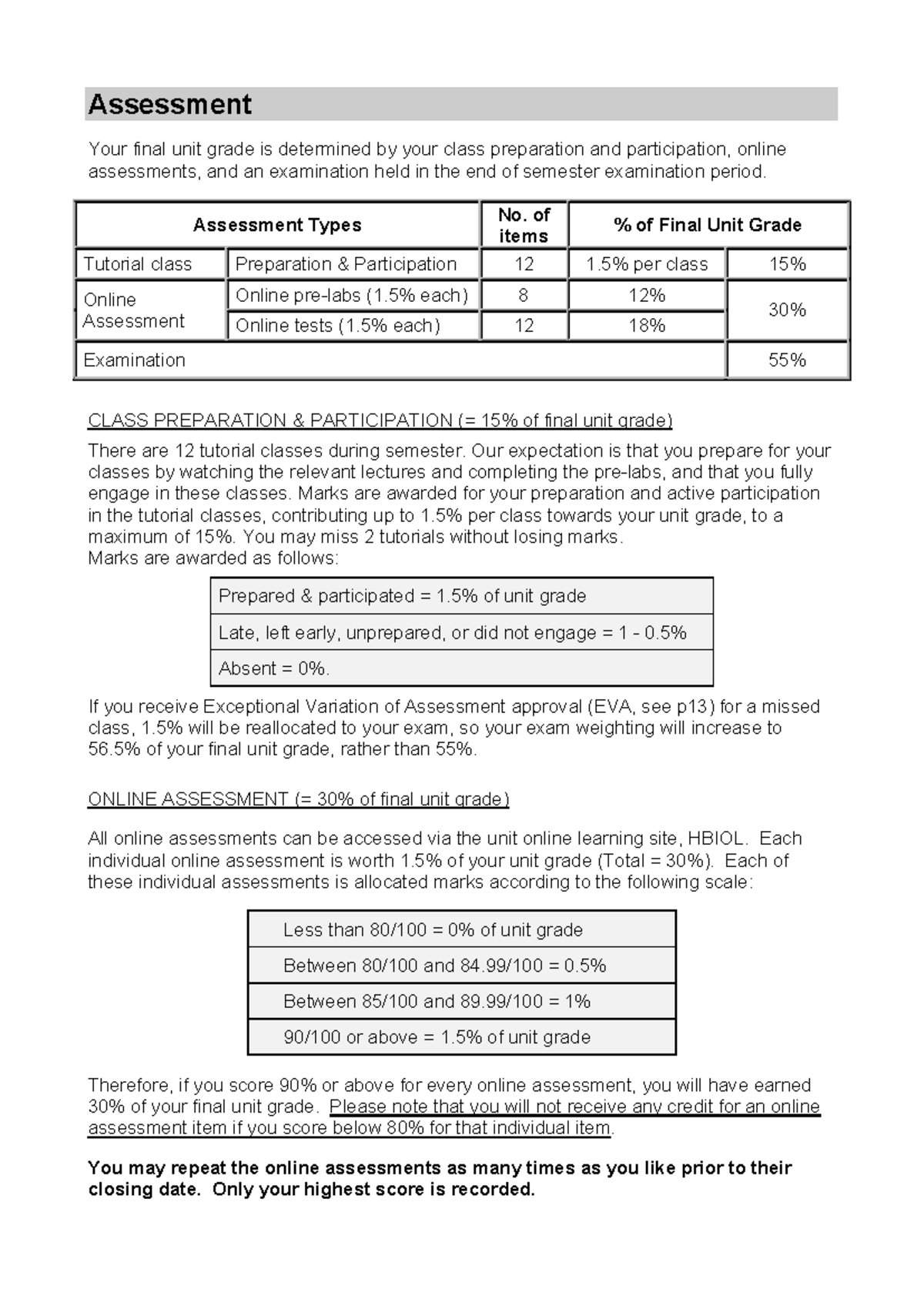ANHB1102 Final Unit Grade Assessment Information 2025 - Studocu