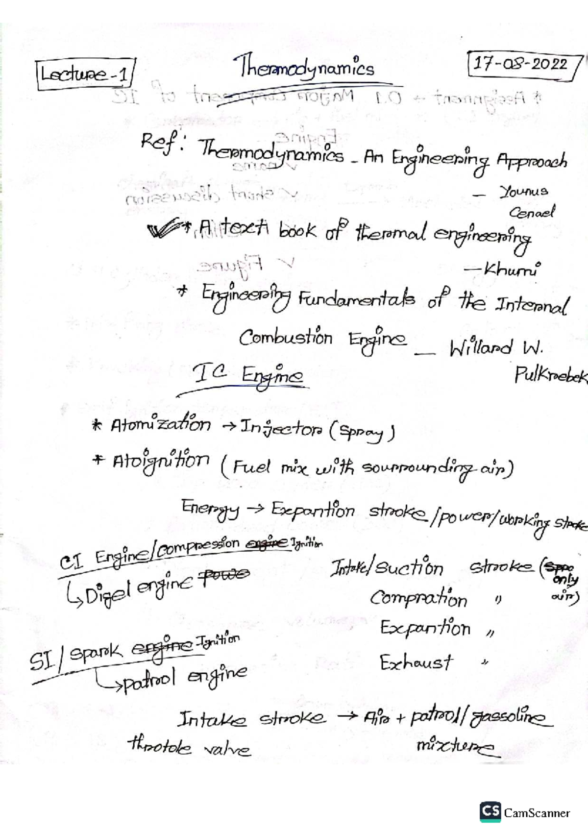 Thermodynamics II (ENGR 210) Lecture Notes by Mustafiz Sir - Studocu
