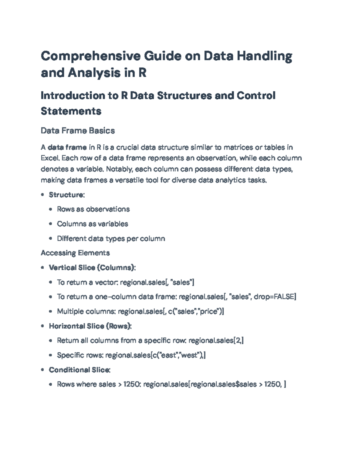 R Programming Basics: Loops, Arrays, and Data Management Techniques ...