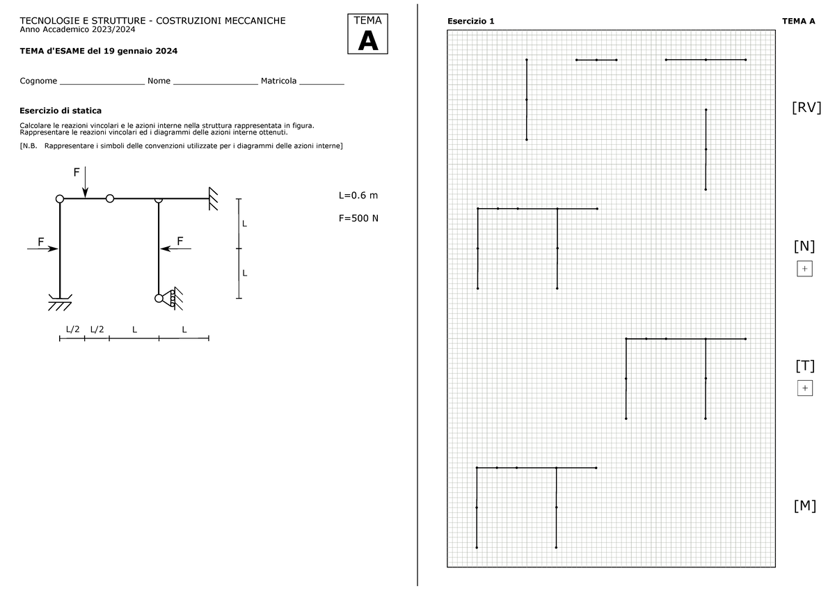 Temi Esame Tecnologie e Strutture Costruzioni Meccaniche A/B 2023-2024 - Document Preview