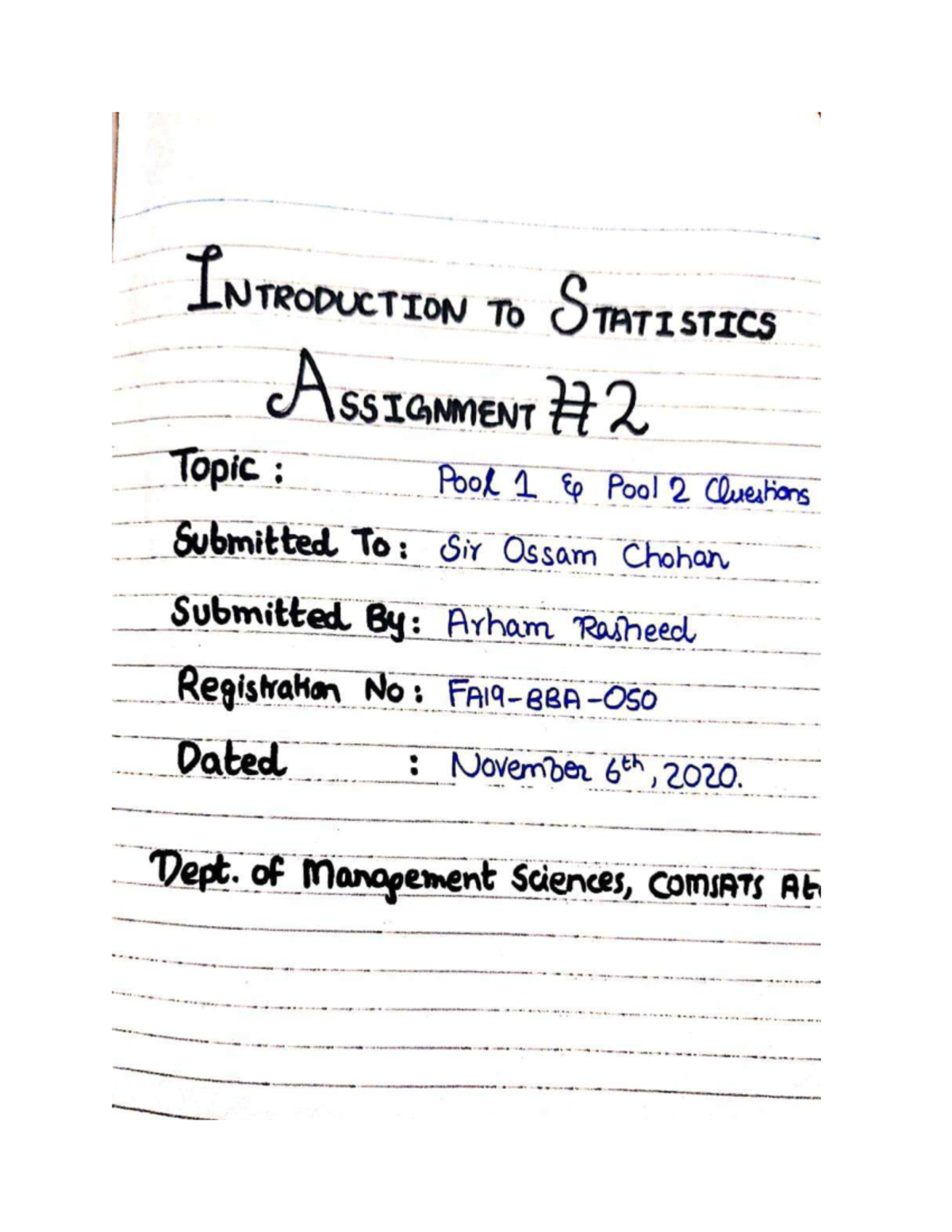 Stats 2 - Lecture Notes Summary (Sessions 1 to 10) - Studocu