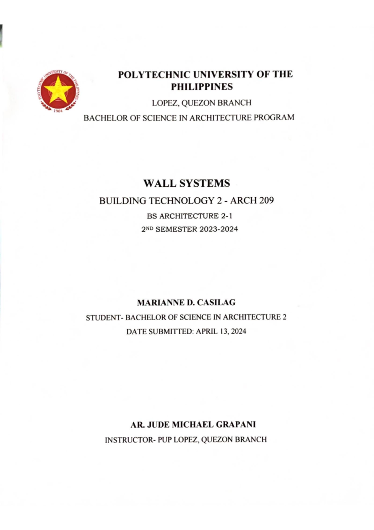 BT2-RS2 - Typewritten research paper. - UNIVERSITY OF THE POLYTECHNIC ...