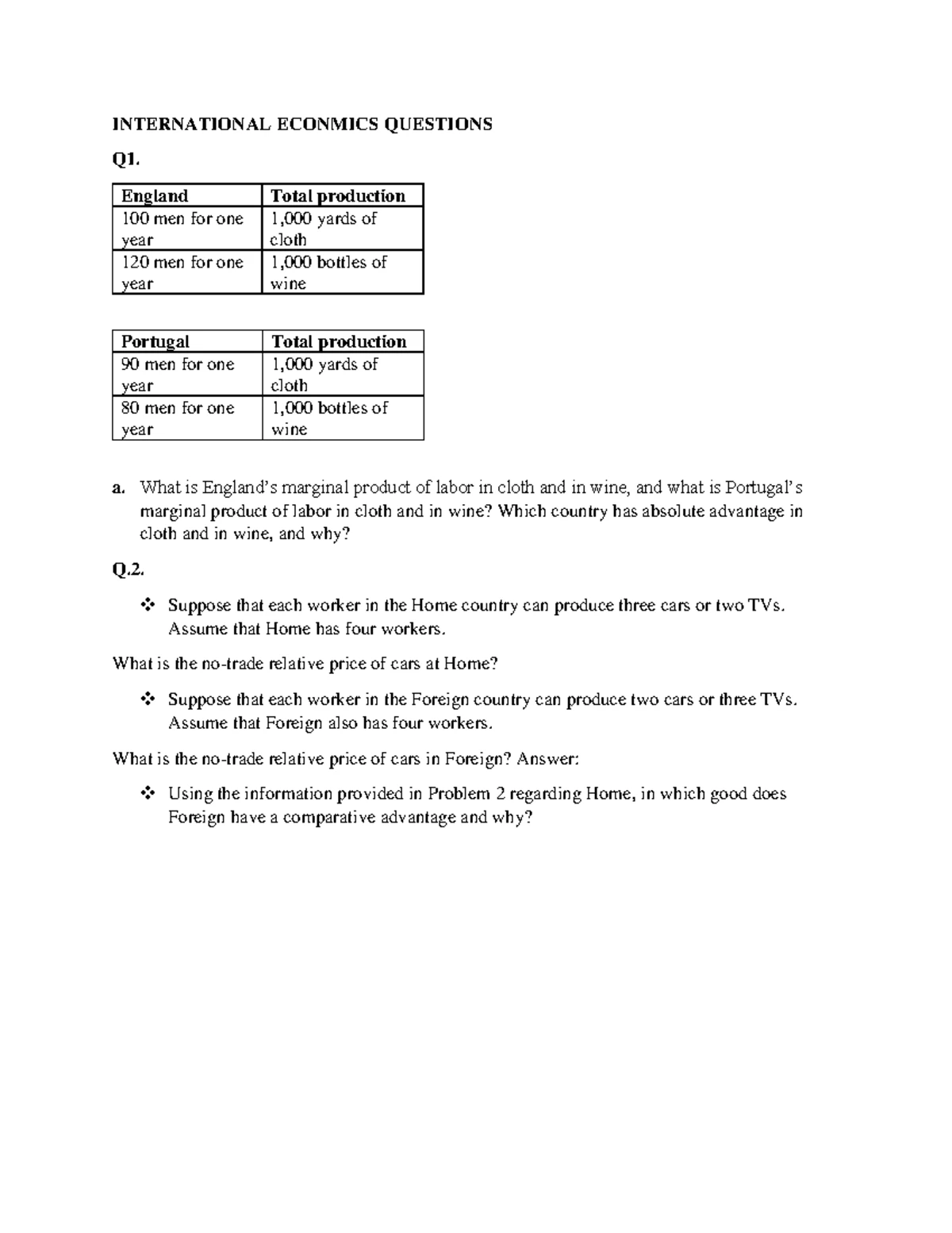 International Economics Syllabus PUR 4 - Year 3, Semester 2 - Studocu