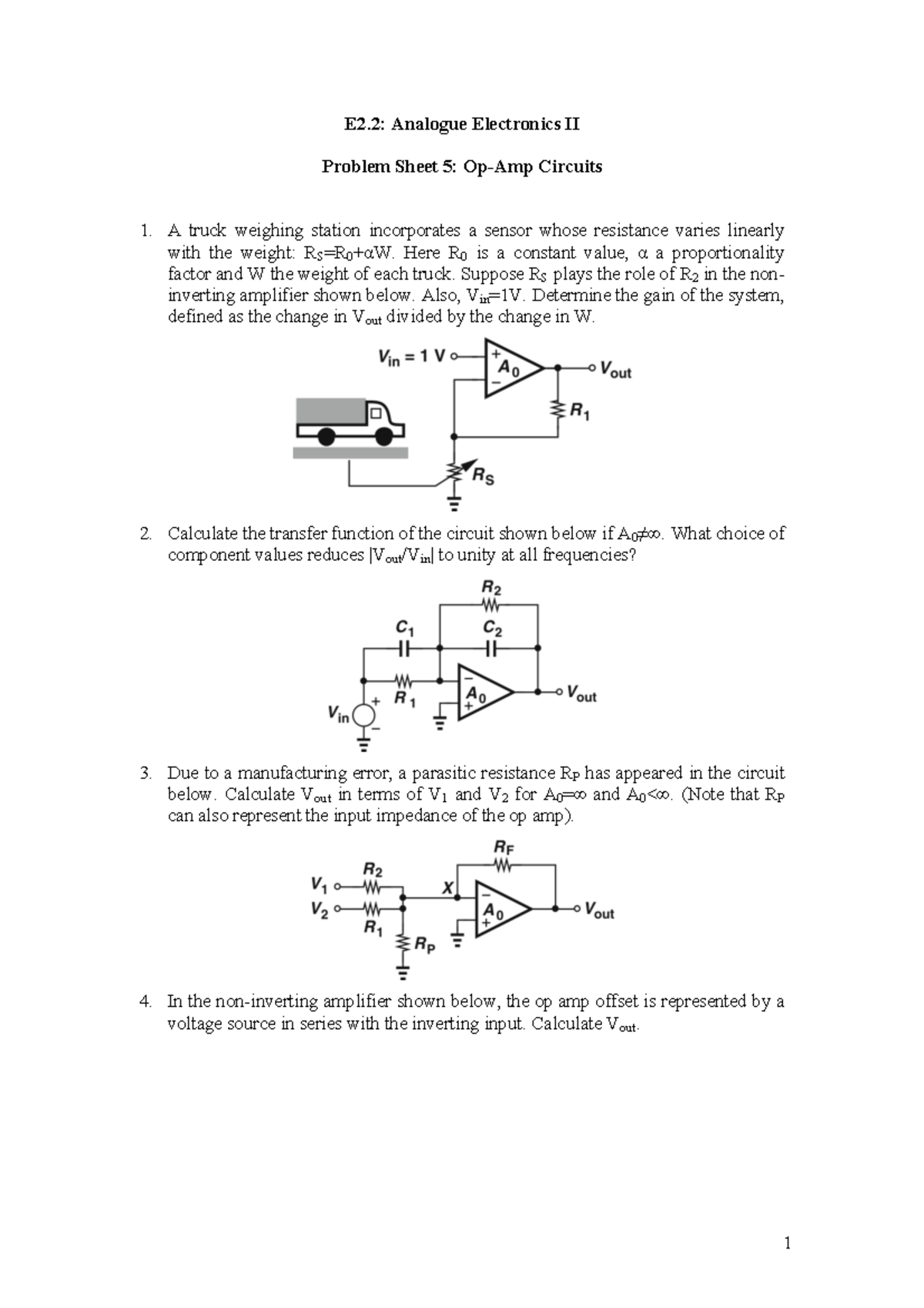 Analogue 2 EEE P5 - Op-Amp Circuit Tutorial & Problem Solutions - Studocu
