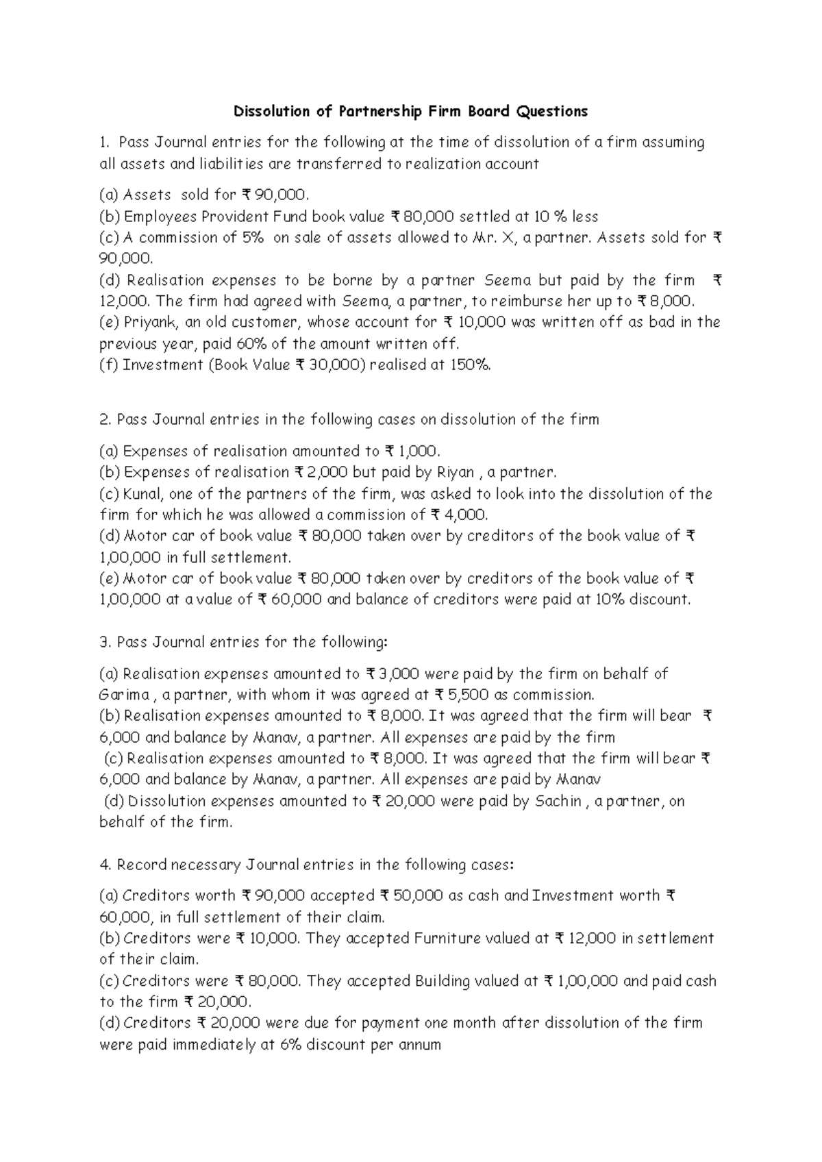 Dissolution of Partnership firm Questions for Board - Dissolution of ...
