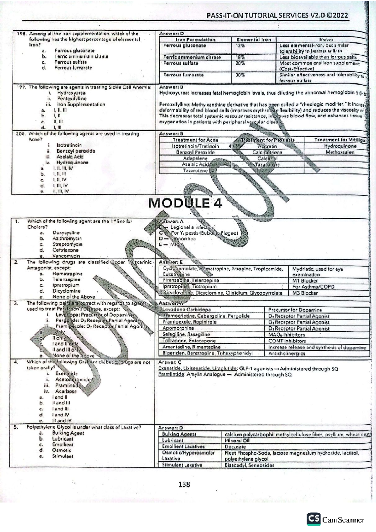 Module 4: Pharmacology and Therapeutics Study Guide (CS 198) - Studocu