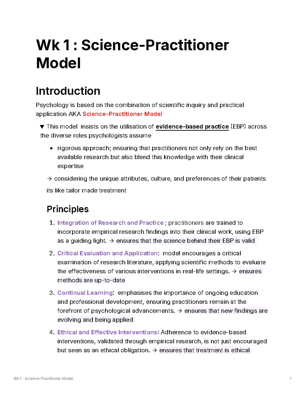 Wk 1: Science Practitioner Model in Psychology - Integrating Research ...