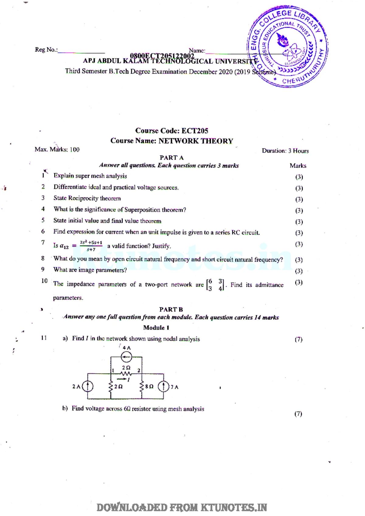 ECT205-A - Question paper - 0800ECT Course Code: ECT Course Name ...