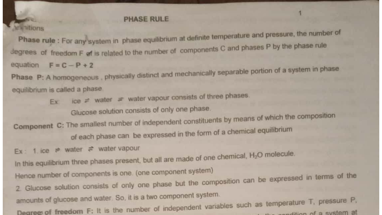 Phase Rule Analysis: Understanding Phase Diagrams in Chemistry - Studocu