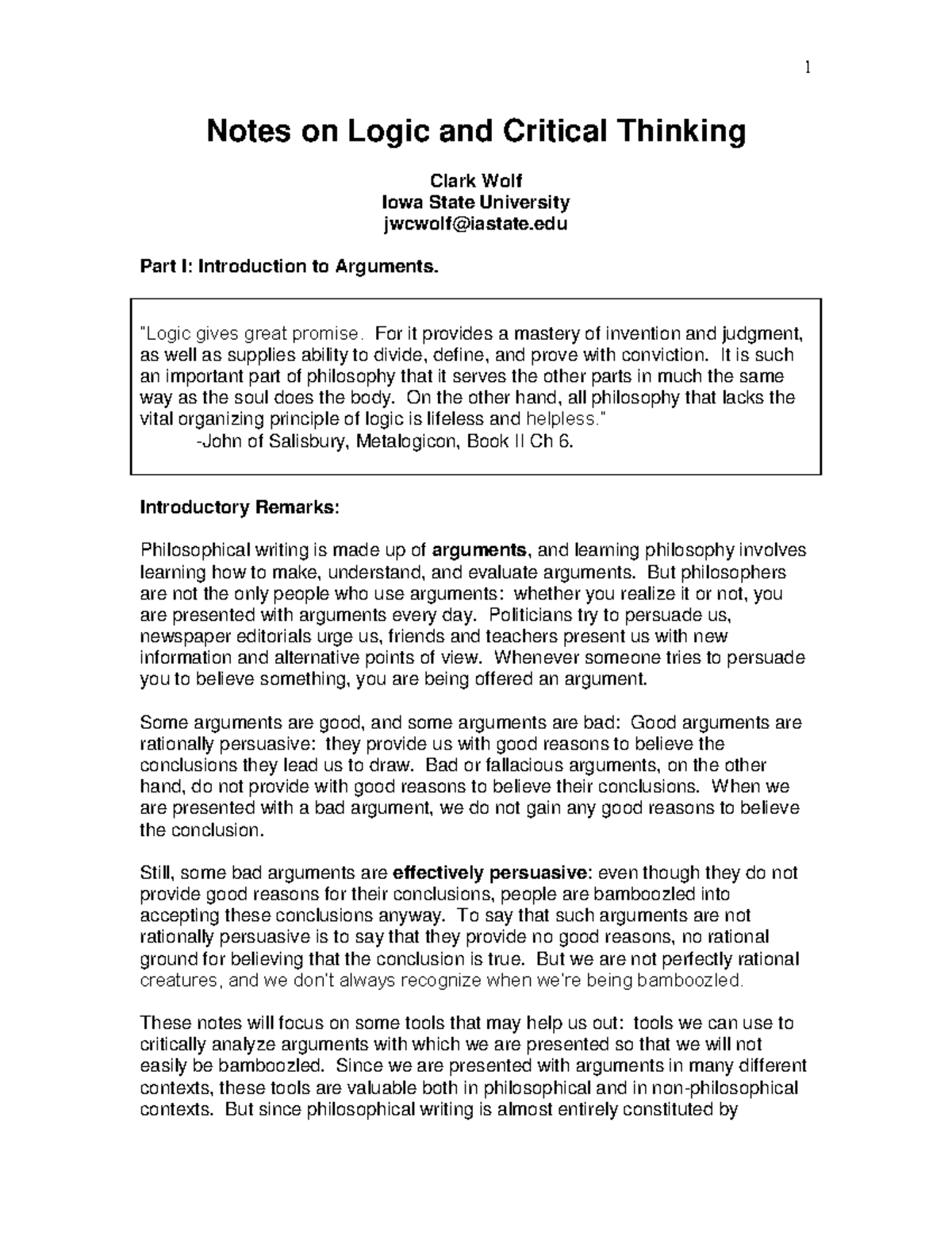 Critical Thinking Notes: Logic & Argument Evaluation Strategies - Studocu