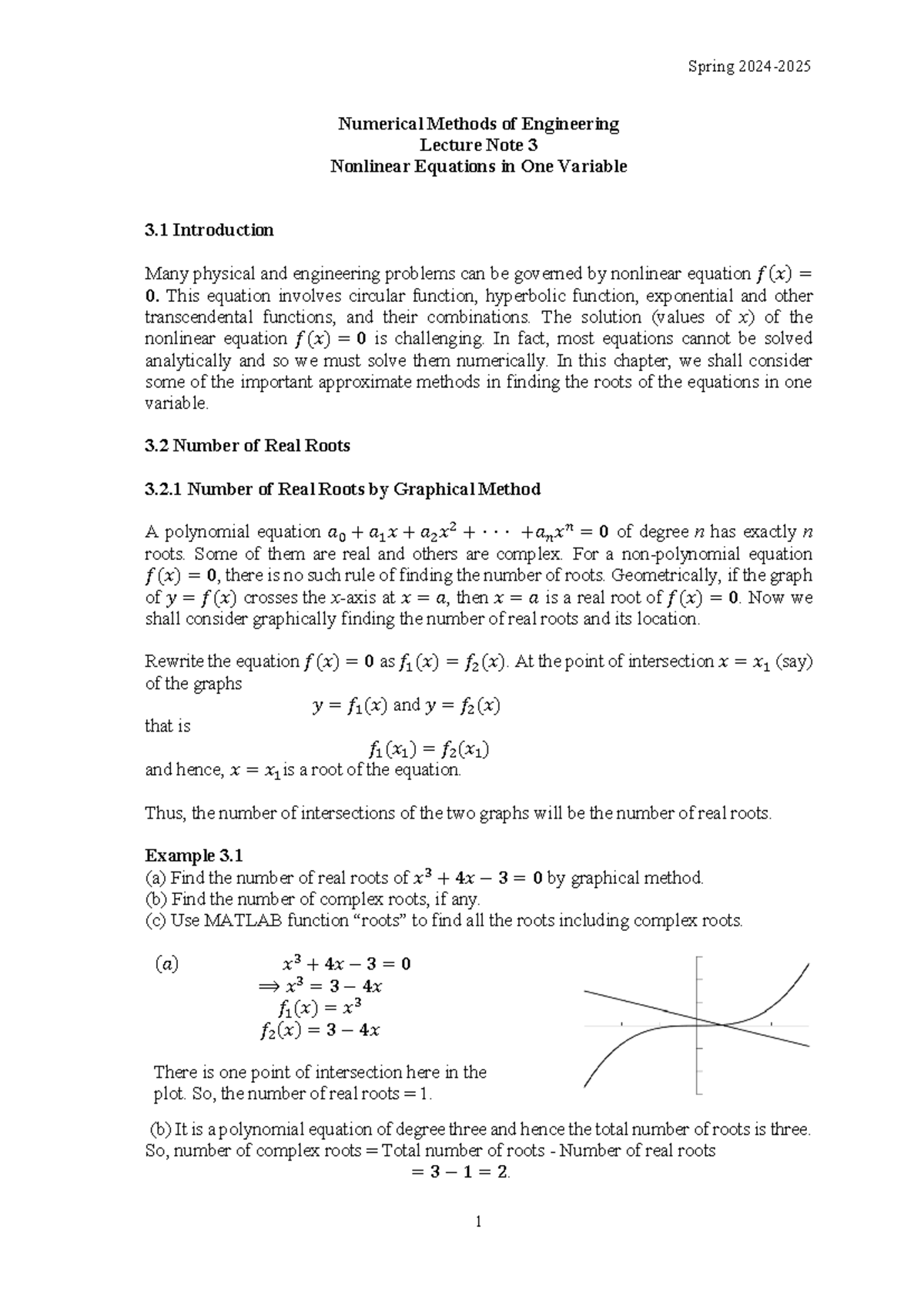 CH-3-Nonlinear Equations in one variable Spring 24-25-N1 - Numerical ...