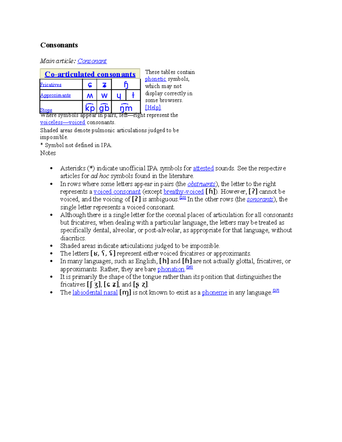 Phonetic Consonants Overview: Key Symbols and Articulations - Studocu