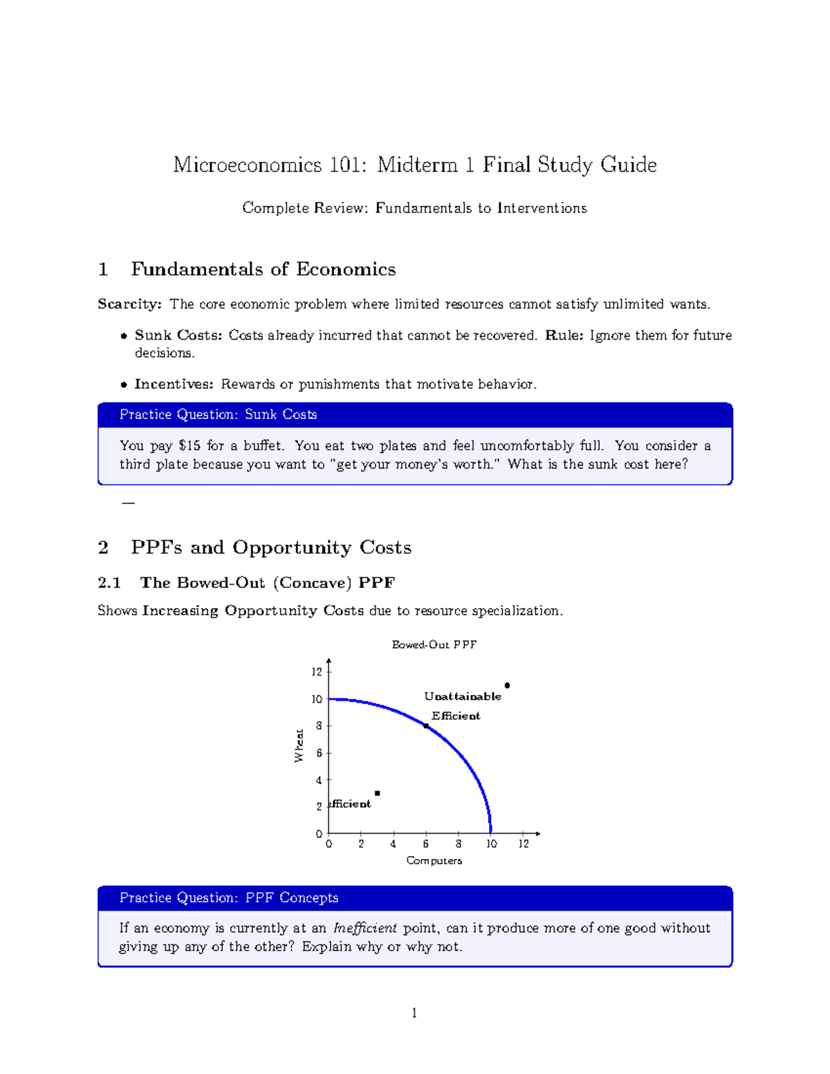 Microeconomics 101: Midterm 1 Complete Study Guide & Review Notes - Studocu