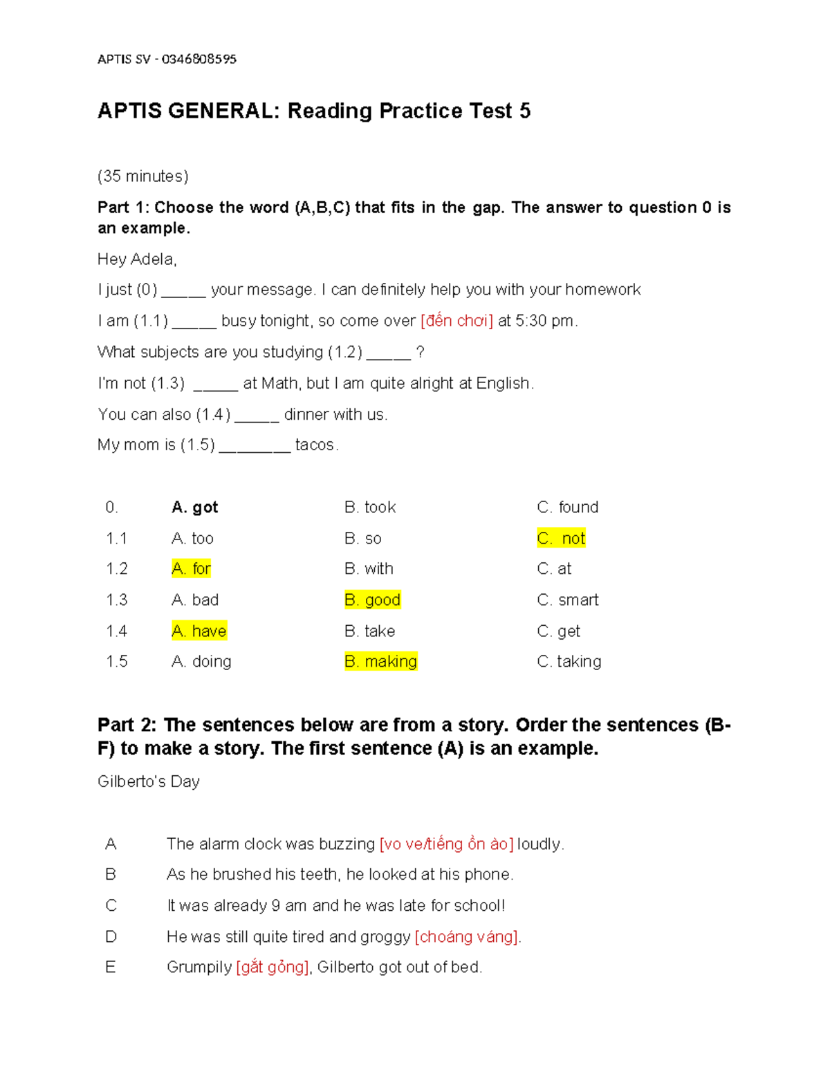 APTIS SV 0346808595 APTIS GENERAL: Reading Practice Test 5 Overview ...